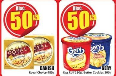 Promo Harga Gery Butter Cookies/Egg Roll/Danish Royal Choice  - Hari Hari