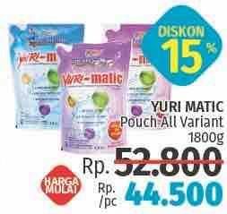 Promo Harga YURI MATIC Detergent Liquid All Variants 1800 ml - LotteMart