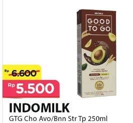 Promo Harga INDOMILK Good To Go Banana Strawberry, Chocolate Avocado 250 ml - Alfamart