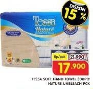 Promo Harga TESSA Nature Unbleach Tissue Towel 300 sheet - Superindo