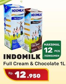Promo Harga Indomilk Susu UHT Cokelat, Full Cream Plain 1000 ml - Yogya