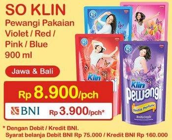 Promo Harga SO KLIN Pewangi Violet, Red, Pink, Blue 900 ml - Indomaret