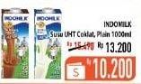Promo Harga Indomilk Susu UHT Cokelat, Full Cream Plain 1000 ml - Hypermart