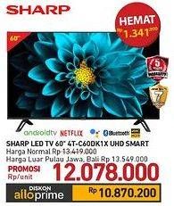 Promo Harga Sharp 4T-C60DL1X 4K Android TV  - Carrefour