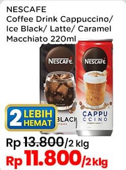 Promo Harga Nescafe Ready to Drink Cappucino, Ice Black, Latte, Caramel Macchiato 220 ml - Indomaret