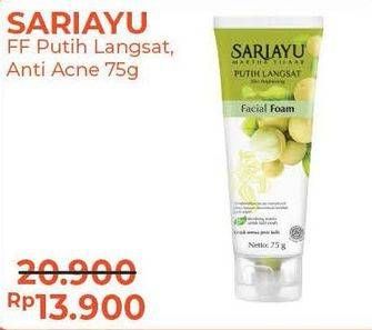 Promo Harga SARIAYU Facial Foam Putih Langsat, Anti Acne 75 gr - Alfamart