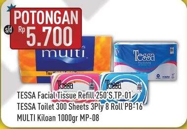 Promo Harga TESSA Facial Tissue/TESSA Toilet Tissue/MULTI Facial Tissue  - Hypermart