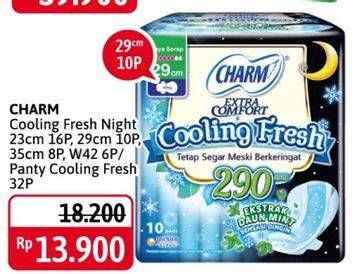 Promo Harga Charm Extra Cooling Fresh Night/Pantyliner Cooling Fresh   - Alfamidi
