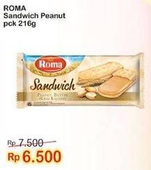 Promo Harga ROMA Sandwich 216 gr - Indomaret