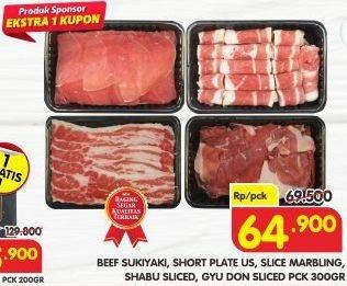 Beef Sukiyaki/Short Plate US/Slice Marbling/Shabu Sliced/Gyu Don Slice