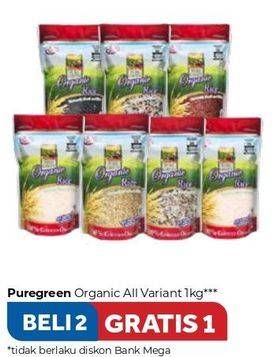 Promo Harga PURE GREEN Beras Organik All Variants 1 kg - Carrefour