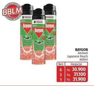 Promo Harga Baygon Insektisida Spray Japanese Peach 600 ml - Lotte Grosir