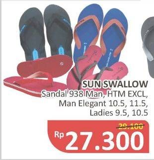 Promo Harga SUN SWALLOW Sandal Jepit 938 Man, Hitam, Elegant, Ladies  - Alfamidi