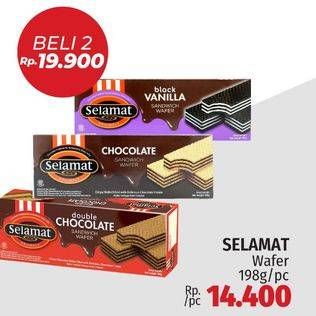 Promo Harga SELAMAT Wafer Black Vanilla, Chocolate, Double Chocolate 198 gr - LotteMart