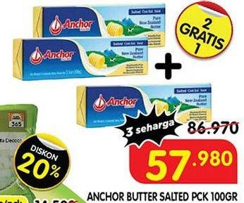 Promo Harga ANCHOR Butter Salted 100 gr - Superindo