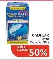 Promo Harga OM3HEART Fish Oil Omega 3 Mini 30 pcs - Alfamidi