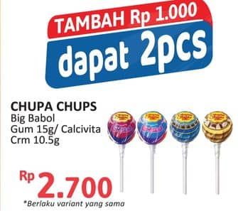 Promo Harga Chupa Chups Lollipop Candy Calcivita Cream, Gumfilled 10 gr - Alfamidi