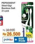 Promo Harga Pepsodent Sikat Gigi Bamboo Salt Extra Soft 2 pcs - Indomaret