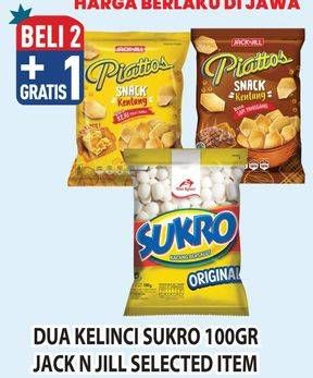 Promo Harga Dua Kelinci Kacang Sukro/Piattos Snack Kentang   - Hypermart