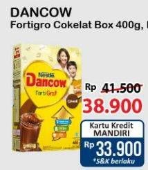 Promo Harga Dancow FortiGro Susu Bubuk Instant Cokelat 400 gr - Alfamart