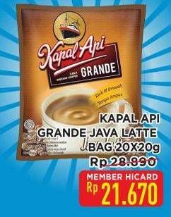 Promo Harga Kapal Api Grande Java Latte per 20 sachet 20 gr - Hypermart