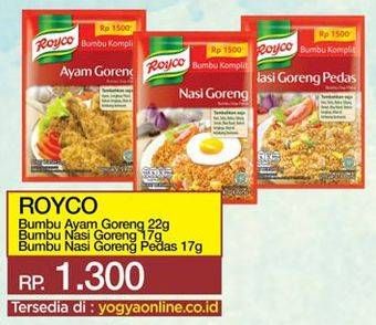 Promo Harga ROYCO Bumbu Komplit Ayam Goreng 22gr/Bumbu Nasi Goreng 17gr  - Yogya