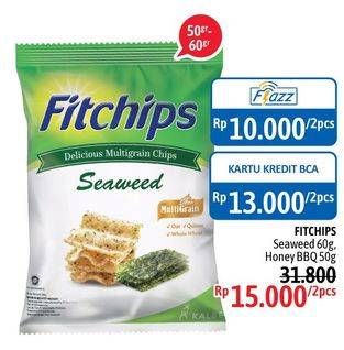 Promo Harga FITCHIPS Delicious Multigrain Chips Seaweed, Honey BBQ per 2 pcs - Alfamidi