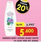 Promo Harga EMERON Hand Body Lotion Lovely White, Cool Bright Aloe Vera 200 ml - Superindo