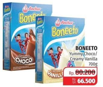 Promo Harga ANCHOR BONEETO Susu Bubuk Hi Calsium Yummy Choco, Creamy Vanilla 700 gr - Lotte Grosir