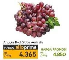 Promo Harga Anggur Red Globe Australia per 100 gr - Carrefour