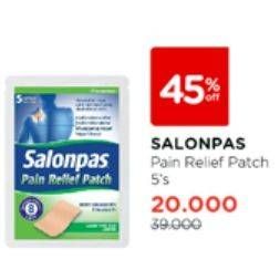 Promo Harga Salonpas Pain Relief Patch 5 pcs - Watsons
