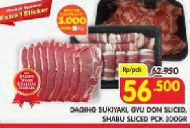 Promo Harga Daging Sukiyaki / Gyu Don Sliced / Shabu Sliced 300gr  - Superindo