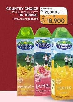 Promo Harga Country Choice Jus Buah Jeruk, Jambu, Mangga 1000 ml - Carrefour
