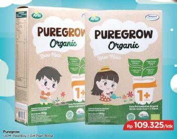 Promo Harga ARLA Puregrow Organic 1+ 360 gr - TIP TOP