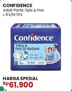 Promo Harga Confidence Adult Pants Tipis & Pas Di Badan L8, M10 8 pcs - Indomaret