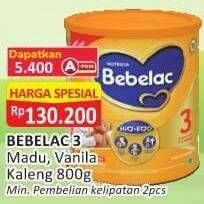 Promo Harga Bebelac 3 Susu Pertumbuhan Madu, Vanila 800 gr - Alfamart