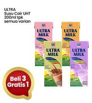 Promo Harga Ultra Milk Susu UHT All Variants 200 ml - Indomaret