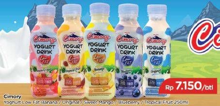 Promo Harga CIMORY Yogurt Drink Low Fat Banana, Blueberry, Tropical Fruit 250 ml - TIP TOP
