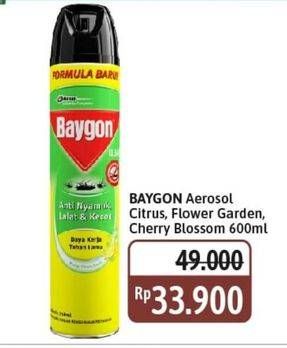 Promo Harga Baygon Insektisida Spray Citrus Fresh, Flower Garden, Cherry Blossom 600 ml - Alfamidi