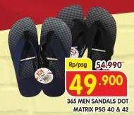 Promo Harga 365 Sandals Men Dot Matrix PSG 40, Men Dot Matrix PSG 42  - Superindo