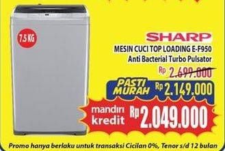 Promo Harga SHARP ES-F950P-GY | Washing Machine 7500 gr - Hypermart