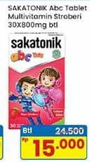 Promo Harga Sakatonik ABC Multivitamin Stroberi 30 pcs - Indomaret