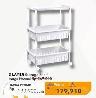 Promo Harga 3 Layer Storage Shelf  - Carrefour