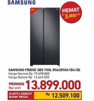 Promo Harga SAMSUNG RS62R5041B4/SE | Refrigerator SBS 647 L  - Carrefour