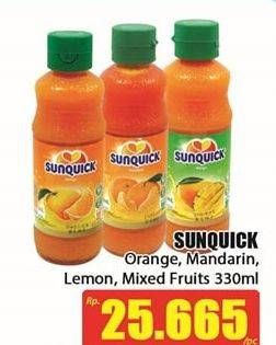 Promo Harga SUNQUICK Minuman Sari Buah Orange, Lemon, Mandarin, Mixed Fruits 330 ml - Hari Hari