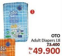 Promo Harga OTO Adult Diapers L8  - Alfamidi