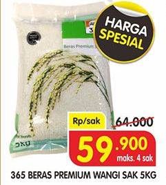 Promo Harga 365 Beras 5 kg - Superindo