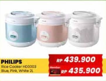 Promo Harga Philips HD3003/30 Rice Cooker 1.8L  - Yogya