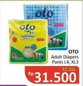 Promo Harga OTO Adult Diapers Pants L4, XL3  - Alfamidi