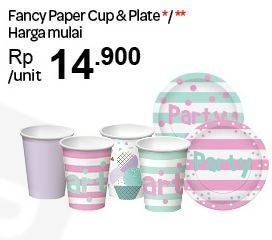 Promo Harga Fancy Paper Cup & Plate  - Carrefour